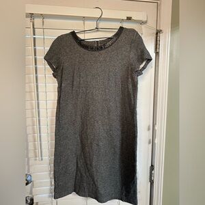 Ann Taylor LOFT Grey and black dress knit feel material with sequins neckline